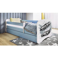 KINDER-/JUNIORBETT 80/160 cm  in Blau, Weiß  - Blau/Birkefarben, MODERN, Holz/Holzwerkstoff (80/160cm) - MID.YOU