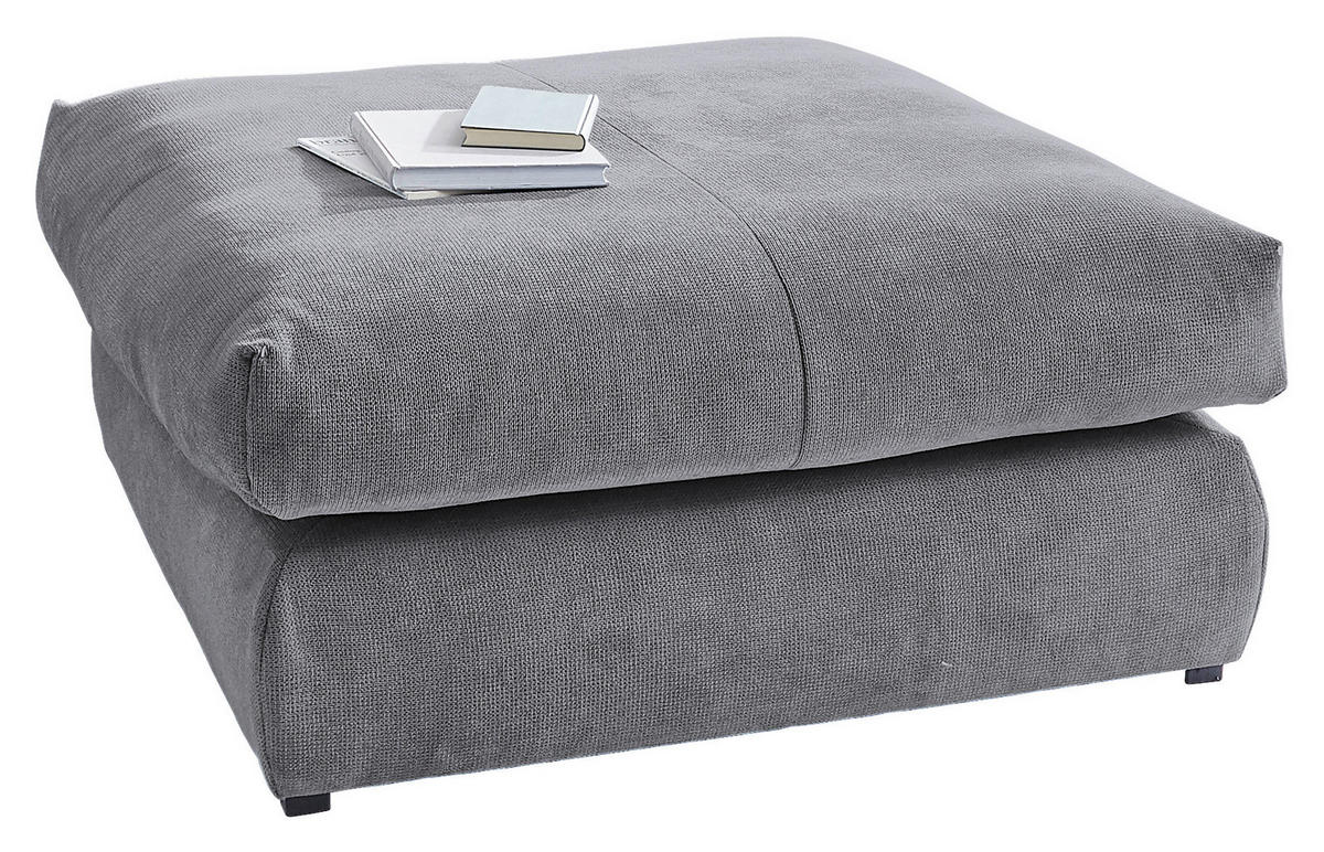 HOCKER in Textil Dunkelgrau  - Dunkelgrau/Schwarz, Design, Kunststoff/Textil (110/50/110cm) - Carryhome