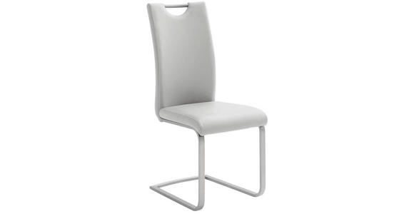 SCHWINGSTUHL in Edelstahl Lederlook - Edelstahlfarben/Creme, Design, Textil/Metall (42/103/55cm) - Novel