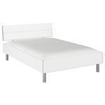 BETT 140/200 cm  in Weiß  - Alufarben/Weiß, Design, Holzwerkstoff/Metall (140/200cm) - Carryhome