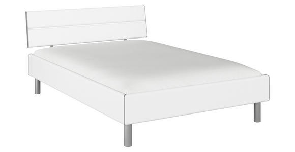 BETT 140/200 cm  in Weiß  - Alufarben/Weiß, Design, Holzwerkstoff/Metall (140/200cm) - Carryhome