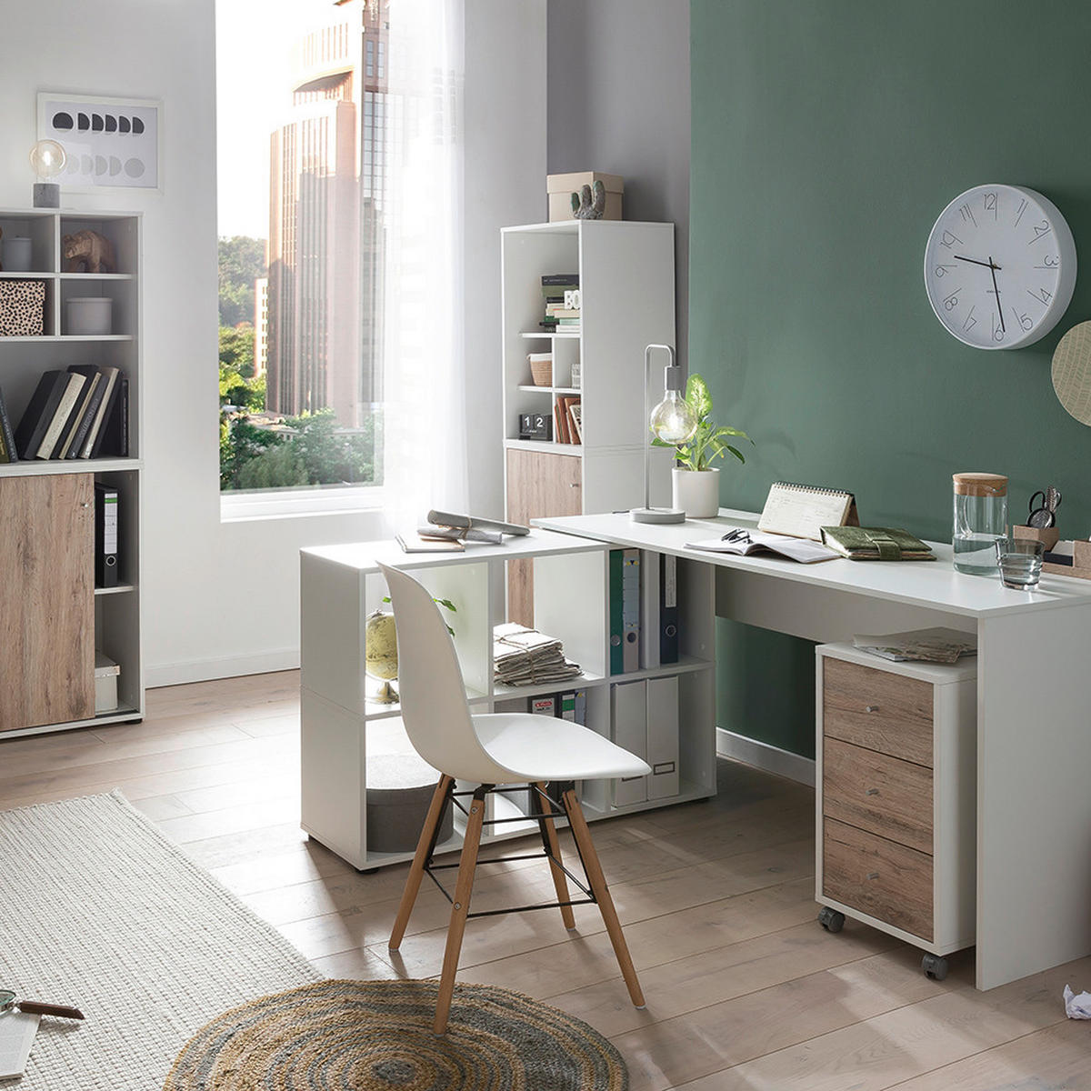 AKTENSCHRANK 50,9/83,6/41 cm  - Wildeiche/Weiß, MODERN, Holzwerkstoff (50,9/83,6/41cm) - MID.YOU