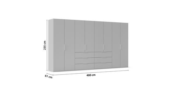 DREHTÜRENSCHRANK 400/235/61 cm,  in Graphitfarben, 8-türig  - Graphitfarben, Basics, Holzwerkstoff/Metall (400/235/61cm) - Novel