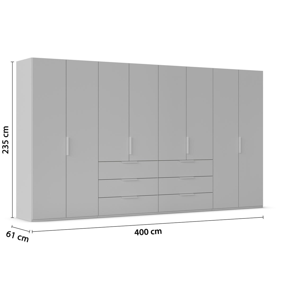 DREHTÜRENSCHRANK 400/235/61 cm,  in Champagner, 8-türig  - Champagner, Basics, Holzwerkstoff/Metall (400/235/61cm) - Novel
