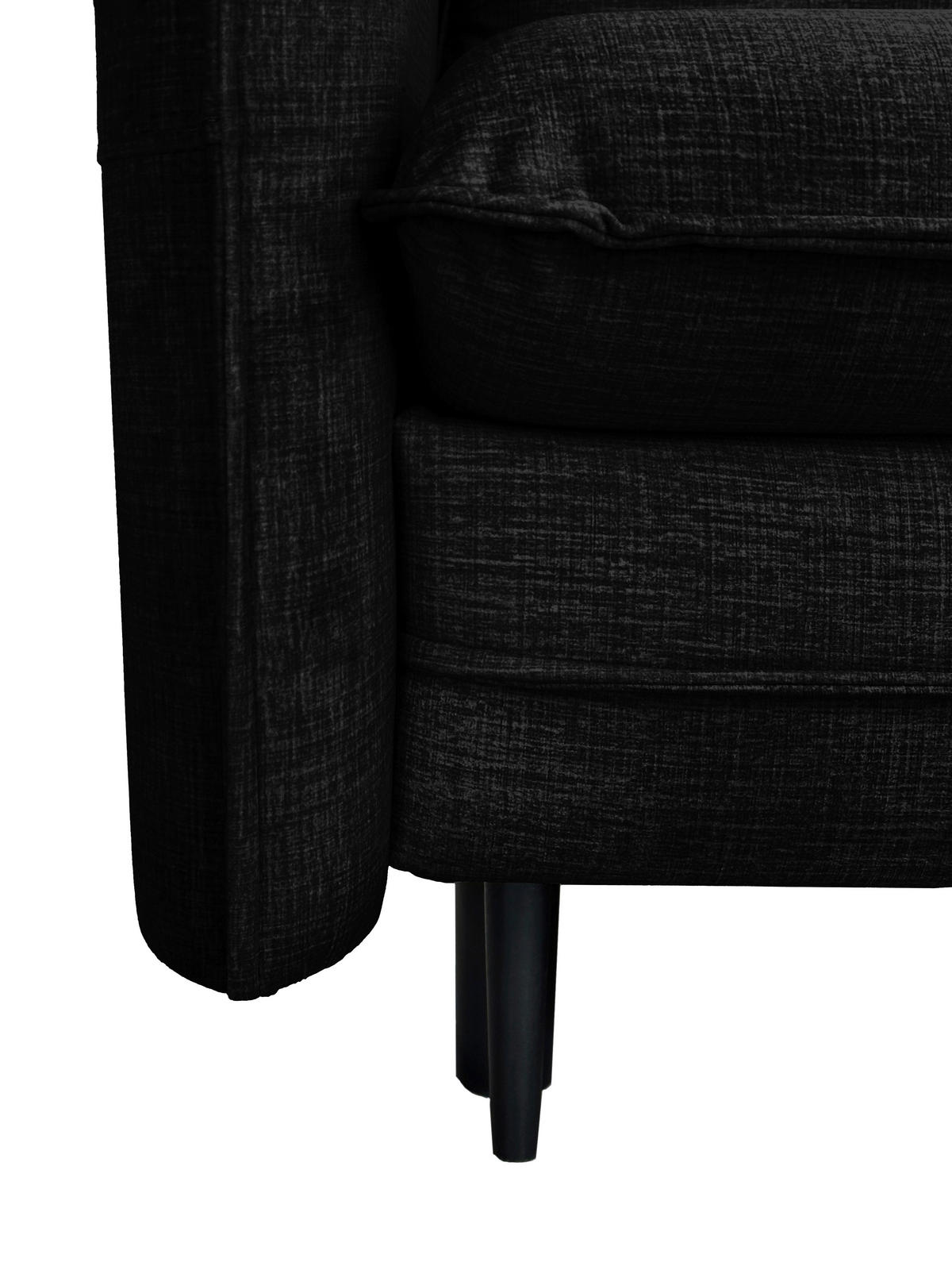 SCHLAFSOFA Flachgewebe Schwarz  - Schwarz, Design, Holz/Kunststoff (216/96/102cm) - MID.YOU