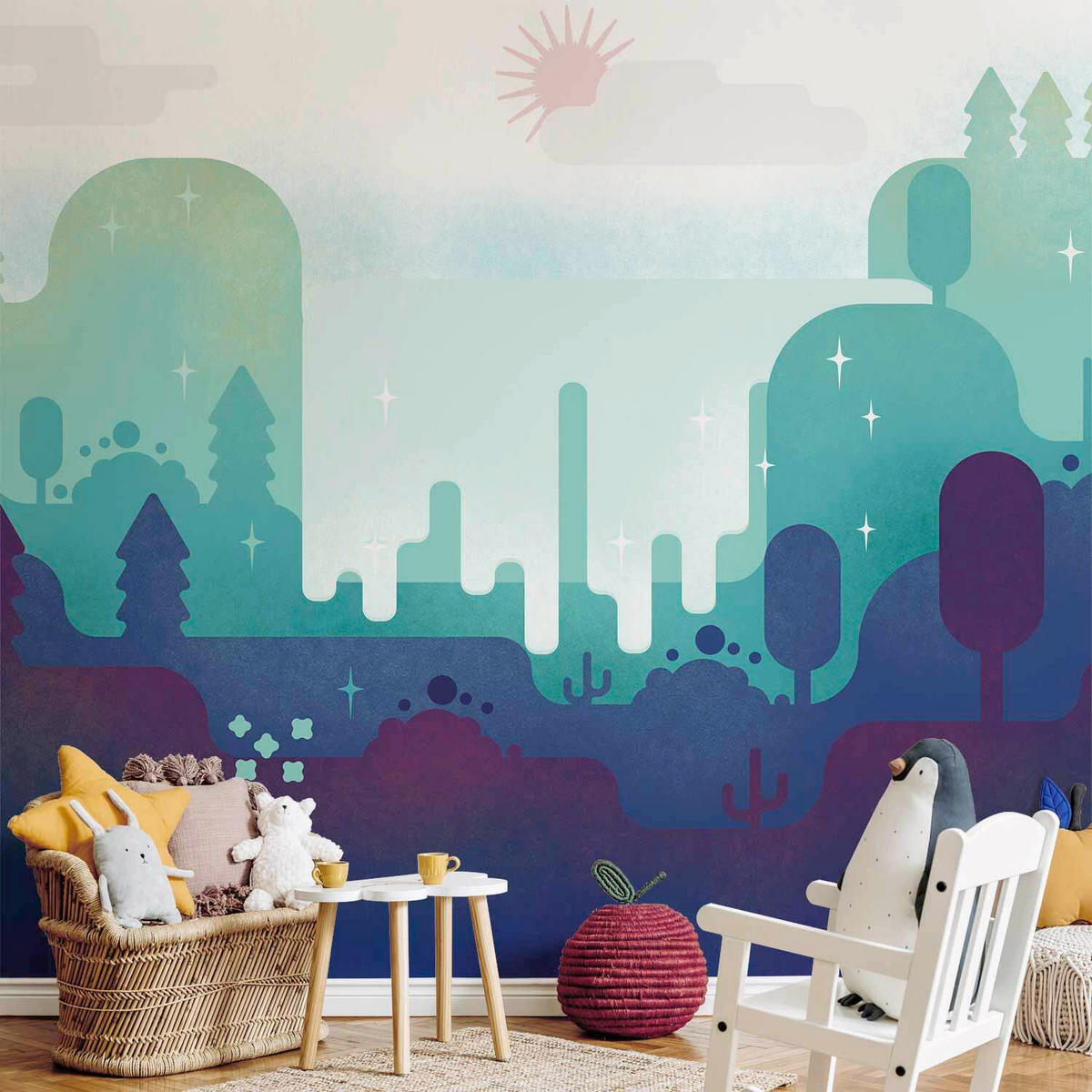 FOTOTAPETE  - Blau/Beige, LIFESTYLE, Textil (450/315cm) - artgeist