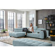 ECKSOFA in Mikrofaser Hellblau  - Schwarz/Hellblau, Design, Textil/Metall (207/301cm) - Xora