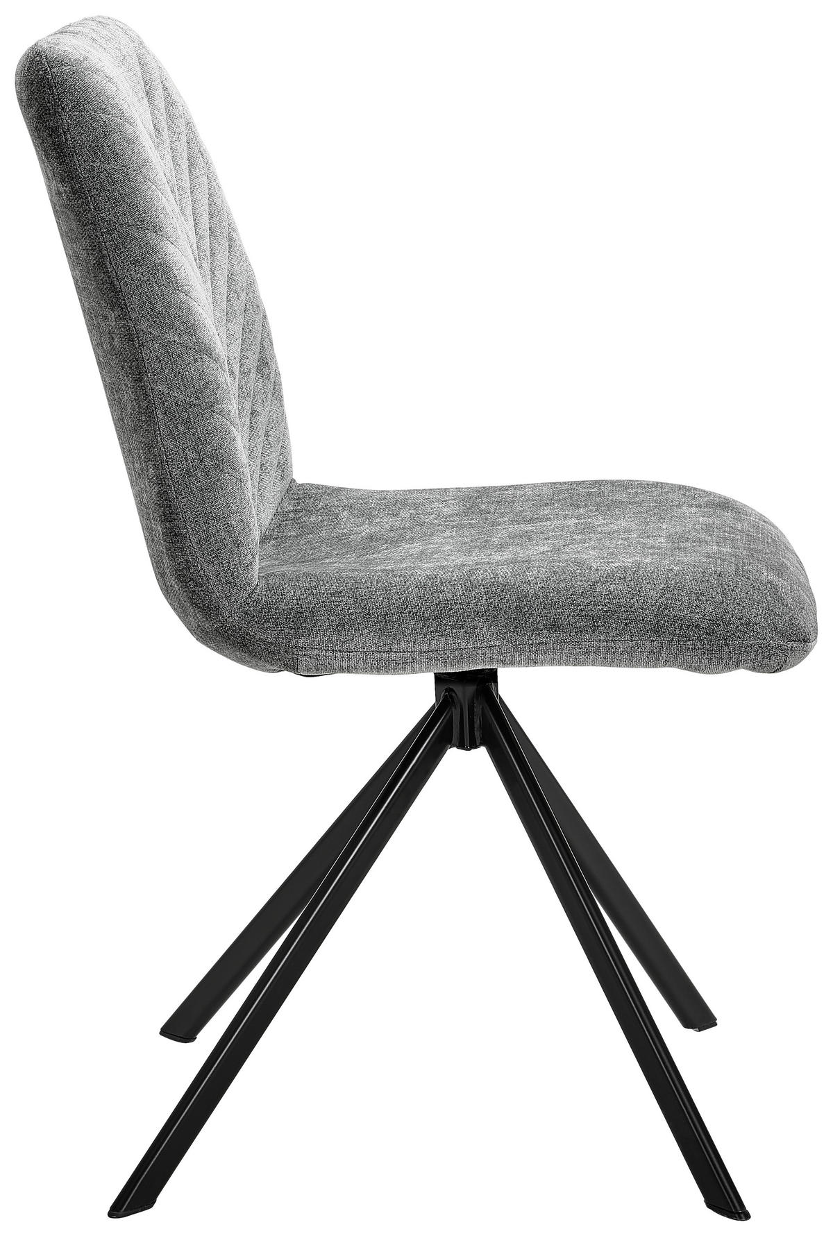 STUHL - Dunkelgrau/Schwarz, Design, Textil/Metall (47/87/61cm) - Xora