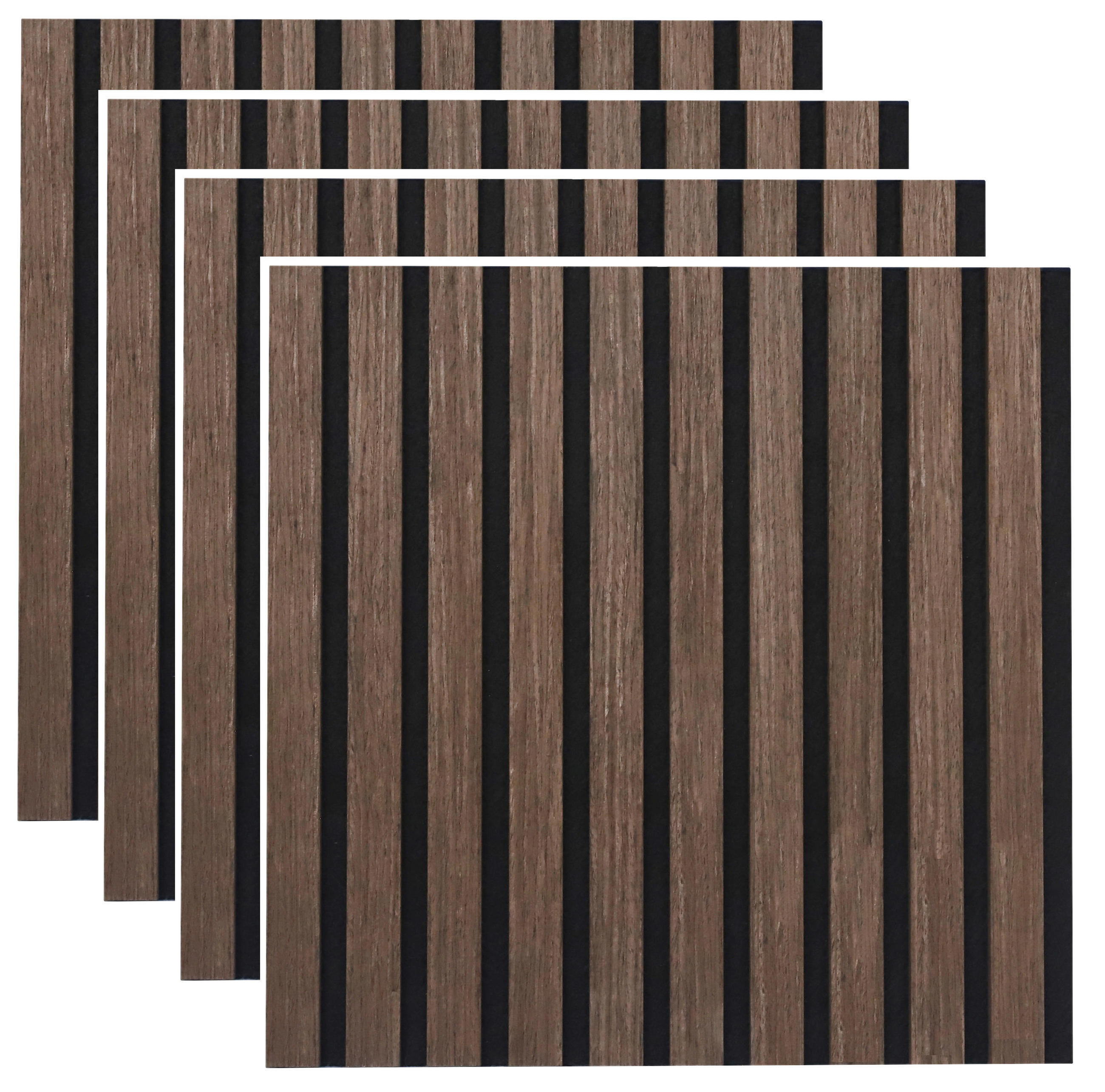 AKUSTIKPANEEL Echtholz, Nachbildung 40/40/2,1 cm 4 Stück  - Schwarz/Grau, Trend, Holz/Holzwerkstoff (40/40/2,1cm) - Boxxx