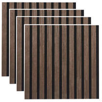 AKUSTIKPANEEL Echtholz, Nachbildung 40/40/2,1 cm 4 Stück  - Schwarz/Grau, Trend, Holz/Holzwerkstoff (40/40/2,1cm) - Boxxx