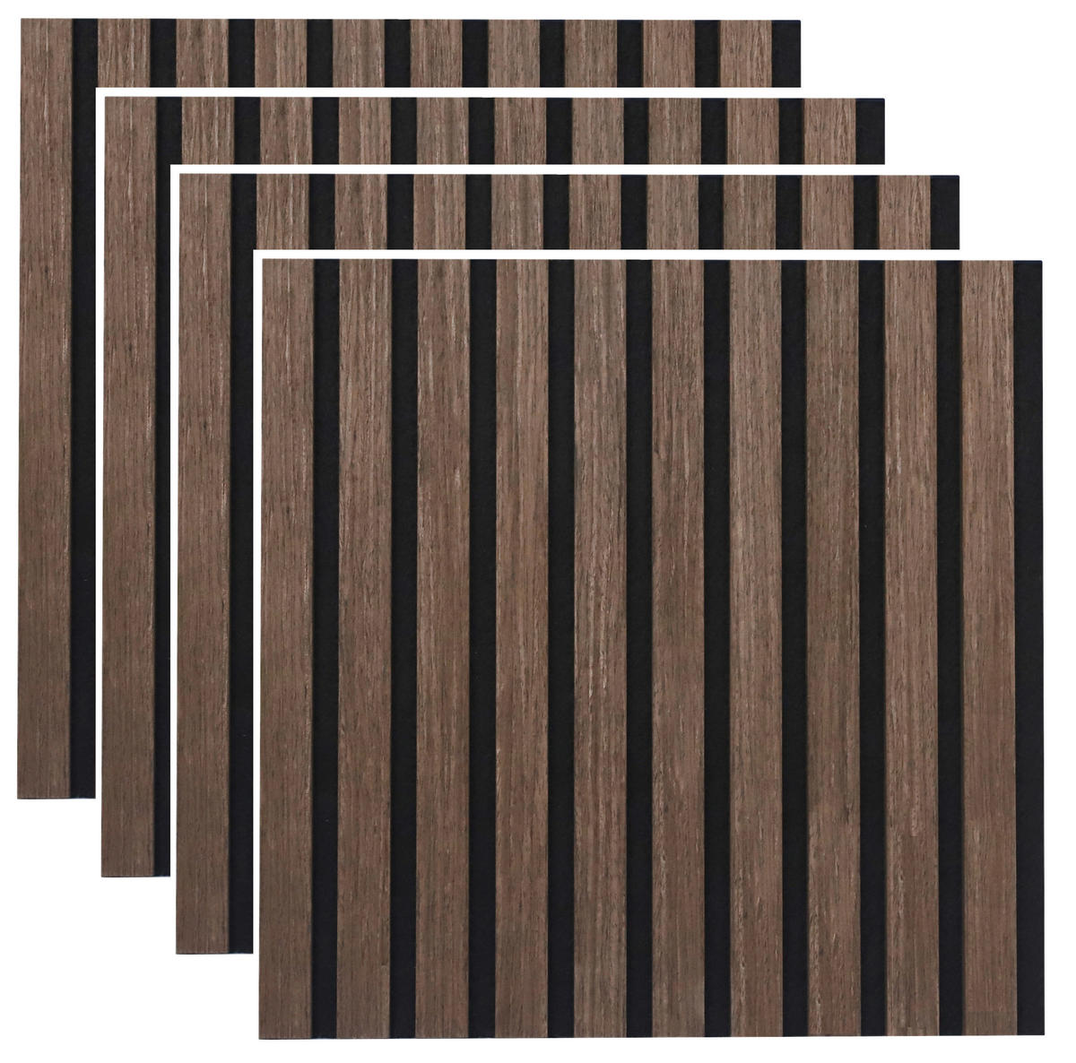 AKUSTIKPANEEL Echtholz, Nachbildung 40/40/2,1 cm 4 Stück  - Schwarz/Grau, Trend, Holz/Holzwerkstoff (40/40/2,1cm) - Boxxx