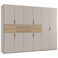 Șifonier, 270/208/65 cm, culoare lemn stejar, cașmir - cașmir/culoare lemn stejar, Design (270/208/65cm) - Carryhome