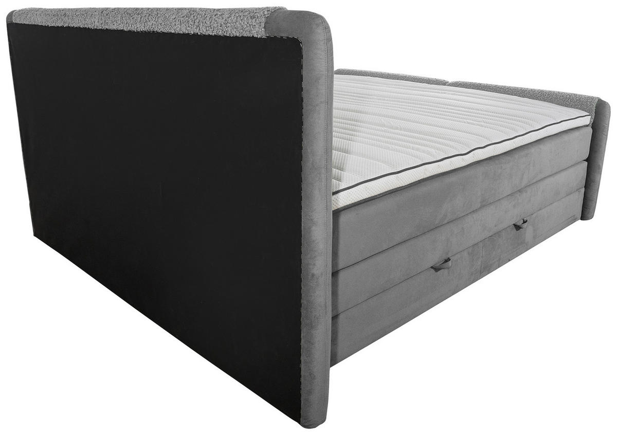 POSTELJA BOXSPRING 180 cm   x 200 cm  , tekstil siva  - črna/siva, Moderno, kovina/tekstil (180/200cm) - MID.YOU