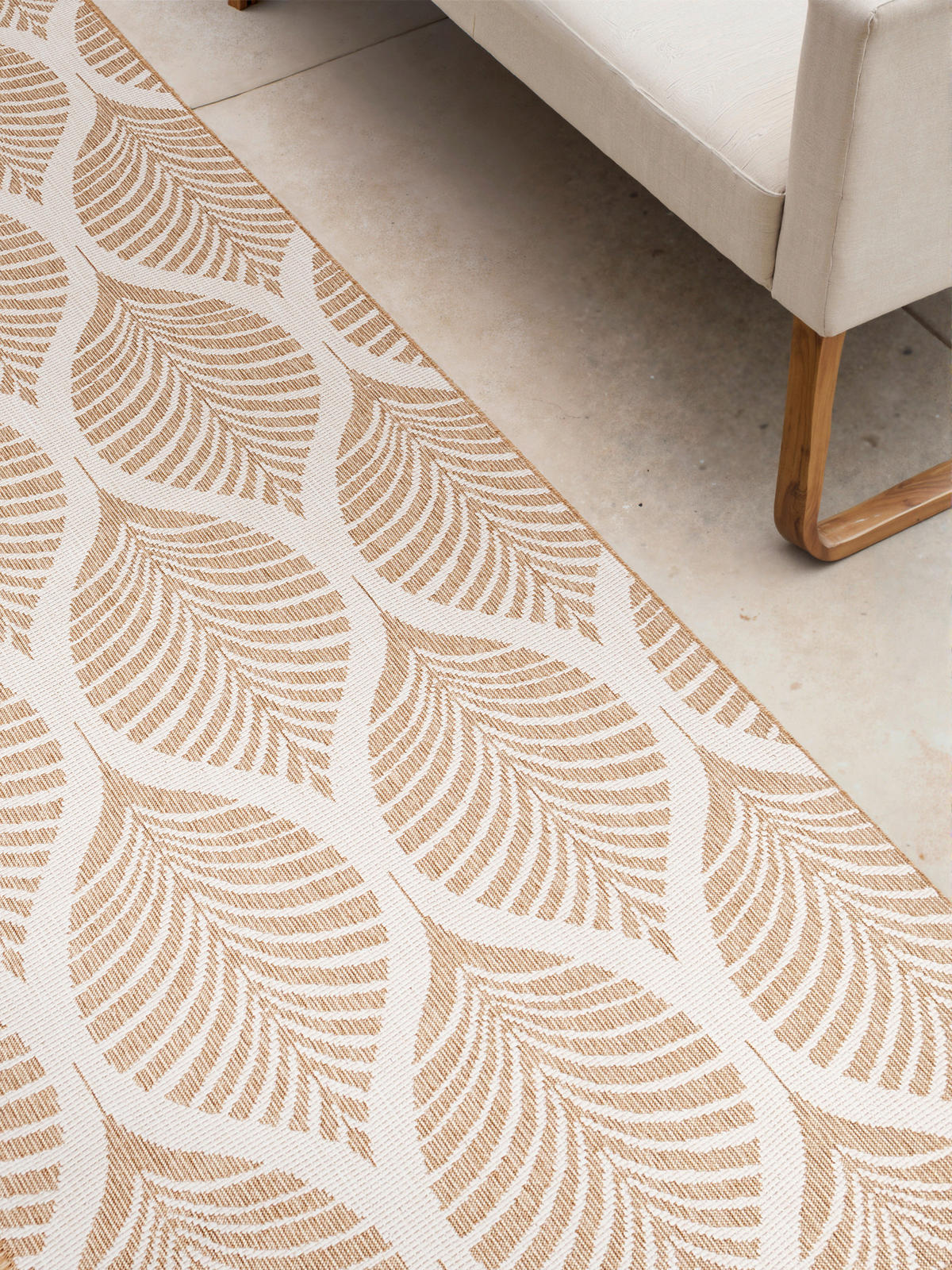 LÄUFER 80/250 cm Duet  - Sandfarben/Weiß, Design, Kunststoff (80/250cm)