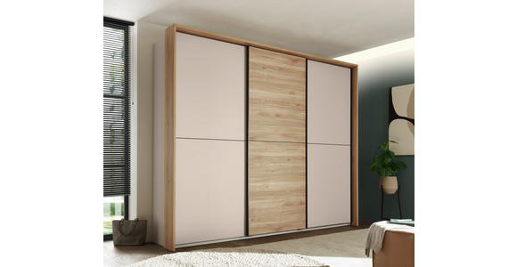 SCHWEBETÜRENSCHRANK 270/225/59 cm 3-türig Eichefarben, Kaschmir  - Kaschmir/Eichefarben, KONVENTIONELL, Holzwerkstoff/Metall (270/225/59cm) - Xora