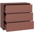 KOMMODE , 95/83/42 cm, 3 Schublade(n)  - Silberfarben/Terracotta, Trend, Holzwerkstoff/Kunststoff (95/83/42cm) - Carryhome