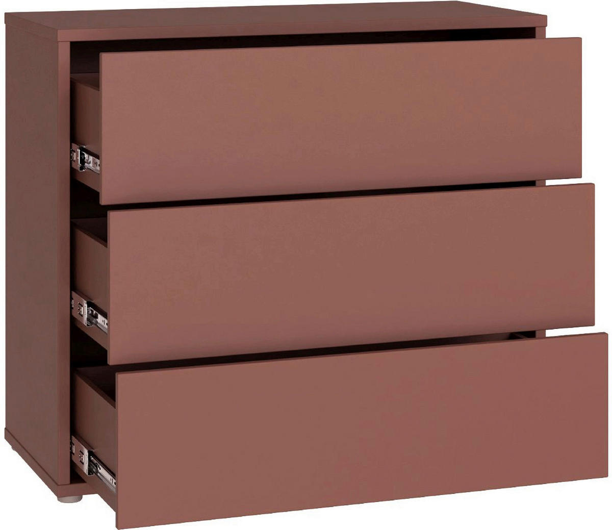 KOMMODE , 95/83/42 cm, 3 Schublade(n)  - Silberfarben/Terracotta, Trend, Holzwerkstoff/Kunststoff (95/83/42cm) - Carryhome