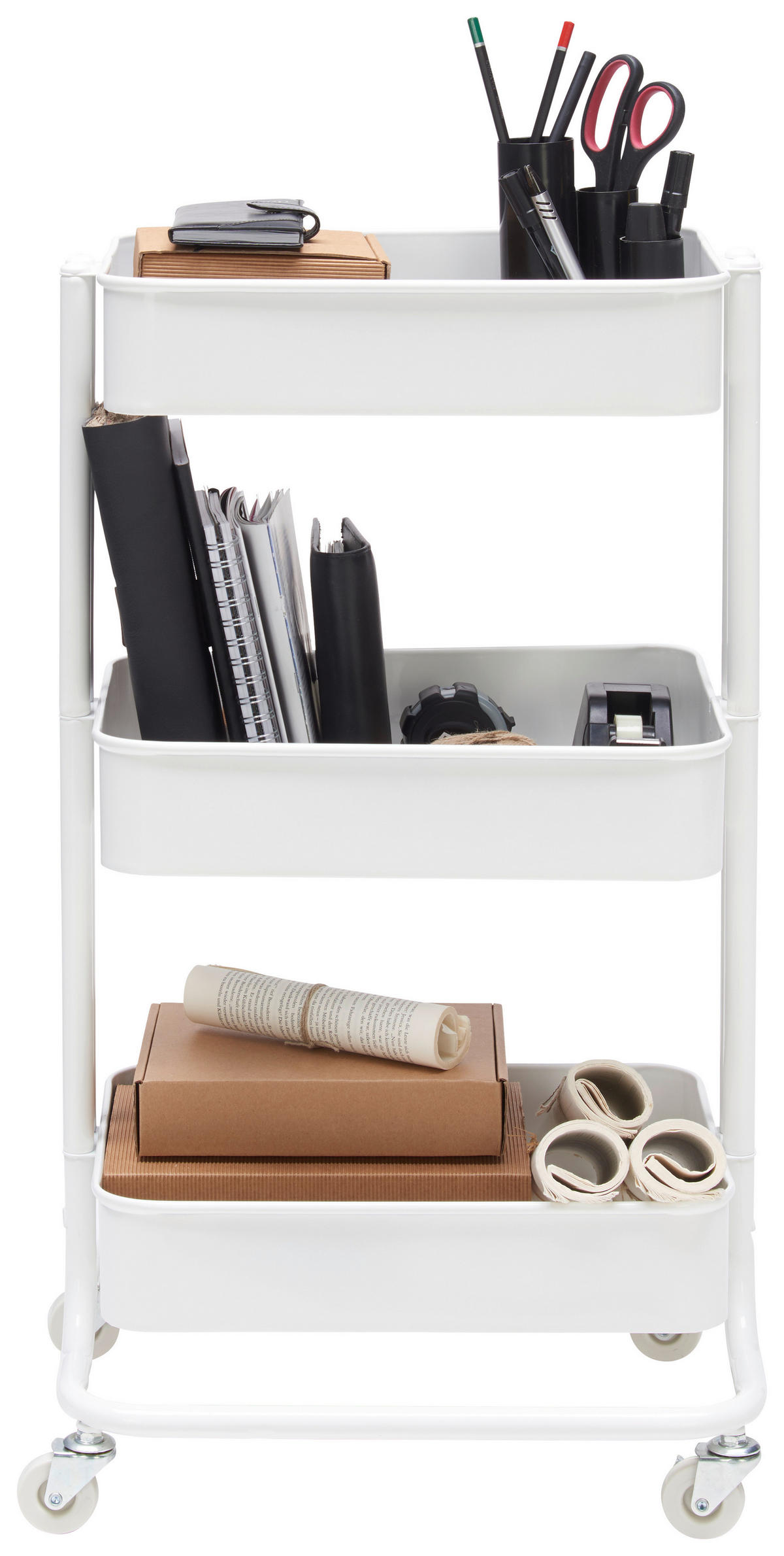 RULLVAGN in vit  - vit, Design, metall (43/78,5/35cm) - home24