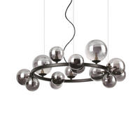 LED-HÄNGELEUCHTE 85/55/230 cm  - Schwarz, Design, Glas/Metall (85/55/230cm) - Ideal Lux