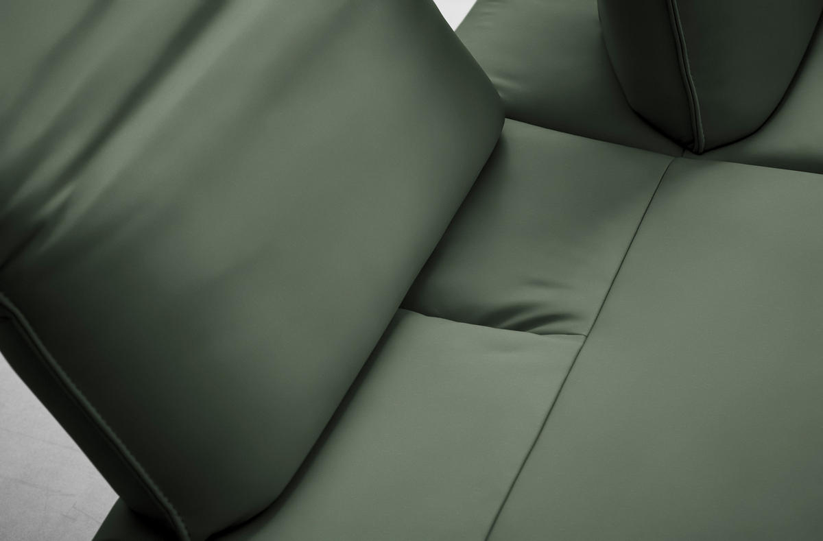 ECKSOFA Echtleder Grün  - Anthrazit/Grün, Design, Leder/Metall (230/290cm) - Johann Jakob