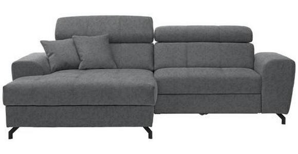 ECKSOFA Grau Velours  - Schwarz/Grau, Design, Textil/Metall (181/267cm) - Carryhome