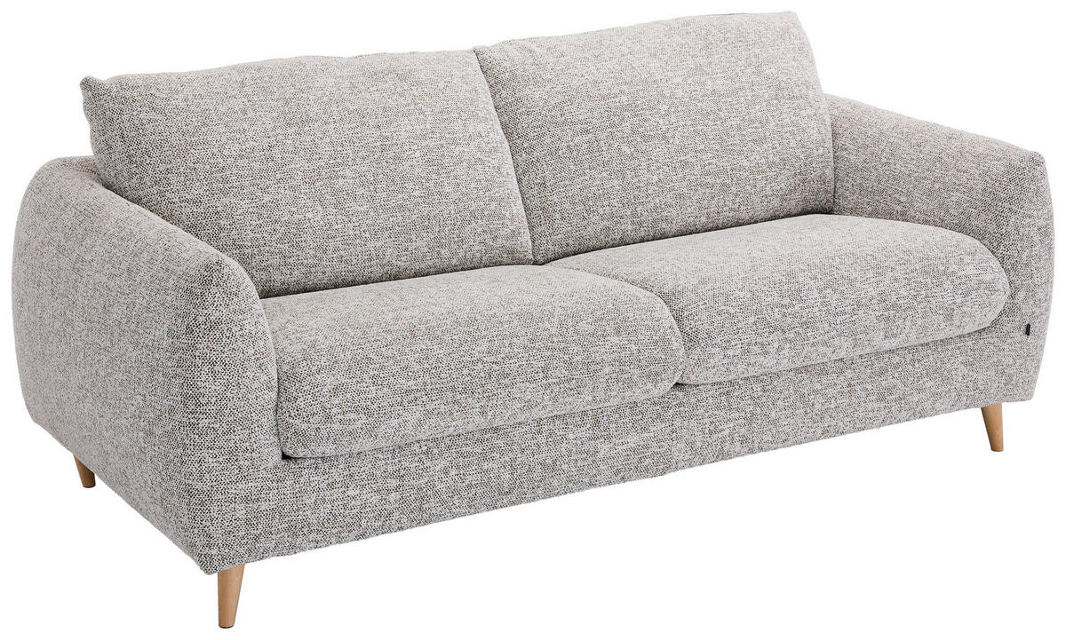SCHLAFSOFA Flachgewebe Grau  - Naturfarben/Grau, Design, Holz/Textil (205/85/103cm) - Novel