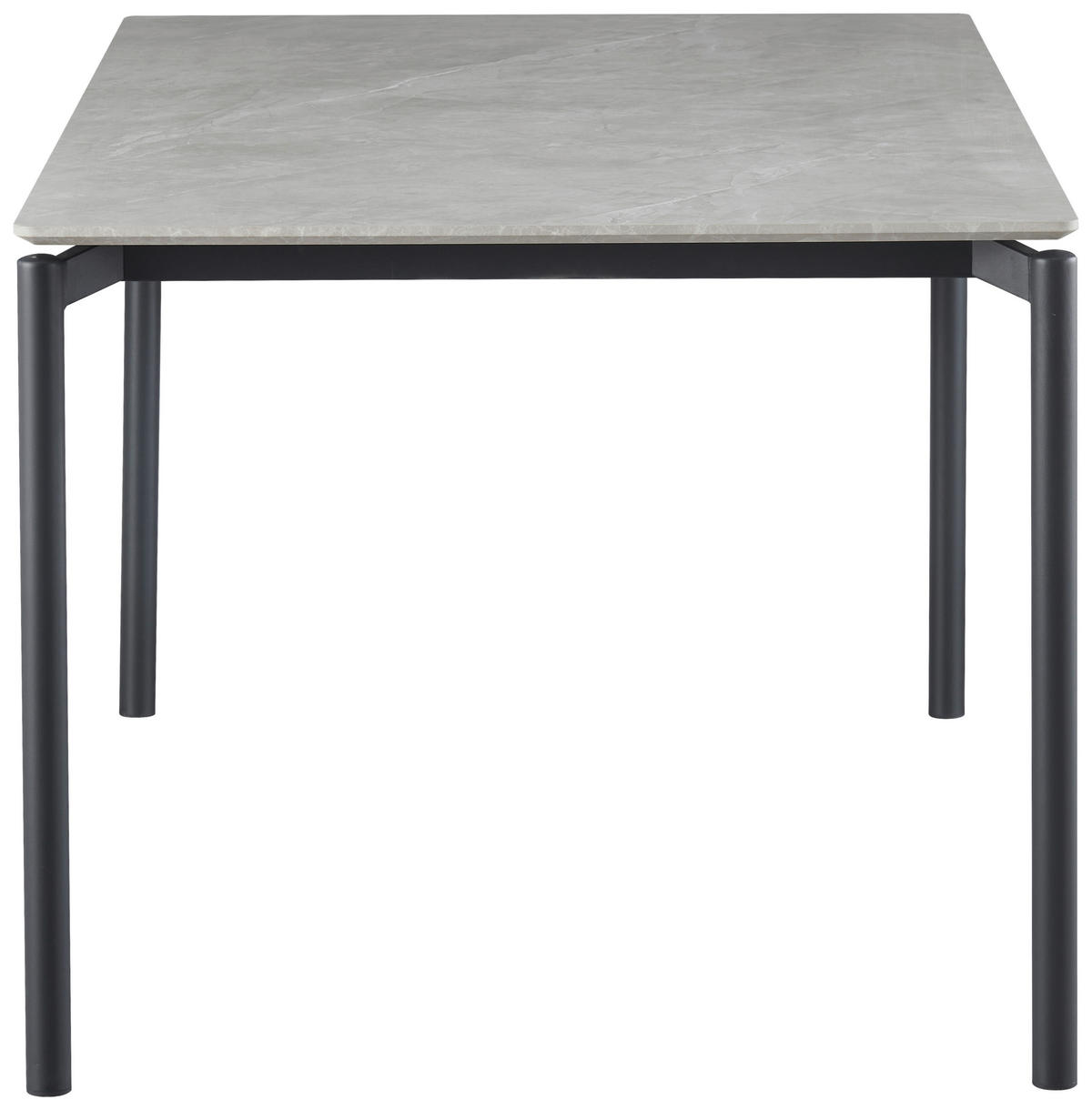 ESSTISCH rechteckig Grau  - Schwarz/Grau, KONVENTIONELL, Holzwerkstoff/Metall (160/76/90cm) - P & B
