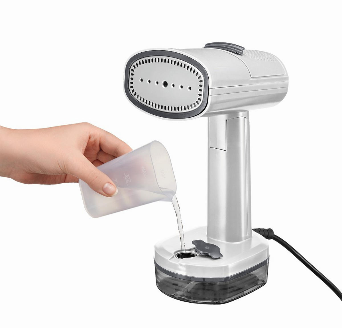 DAMPFBÜRSTE CLEANmaxx  - Weiß, Basics, Kunststoff (24,5/11/14,5cm) - CLEANMAXX