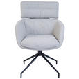 ARMLEHNSTUHL  Sitzfläche 360° drehbar, Stoffauswahl Webstoff  Grau, Schwarz  - Schwarz/Grau, Design, Textil/Metall (62/92/66cm) - Dieter Knoll