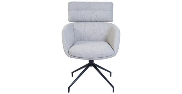 ARMLEHNSTUHL  Sitzfläche 360° drehbar, Stoffauswahl Webstoff  Grau, Schwarz  - Schwarz/Grau, Design, Textil/Metall (62/92/66cm) - Dieter Knoll