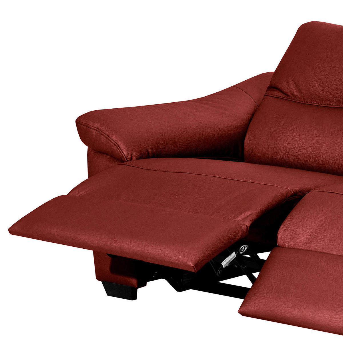 2-SITZER-SOFA  in Echtleder Rot   - Rot/Schwarz, Design, Leder/Holz (174/97/97cm) - Livetastic