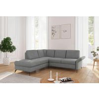 ECKSOFA Flachgewebe Grau  - Schwarz/Grau, Konventionell, Textil/Metall (216/240cm) - Sit & More