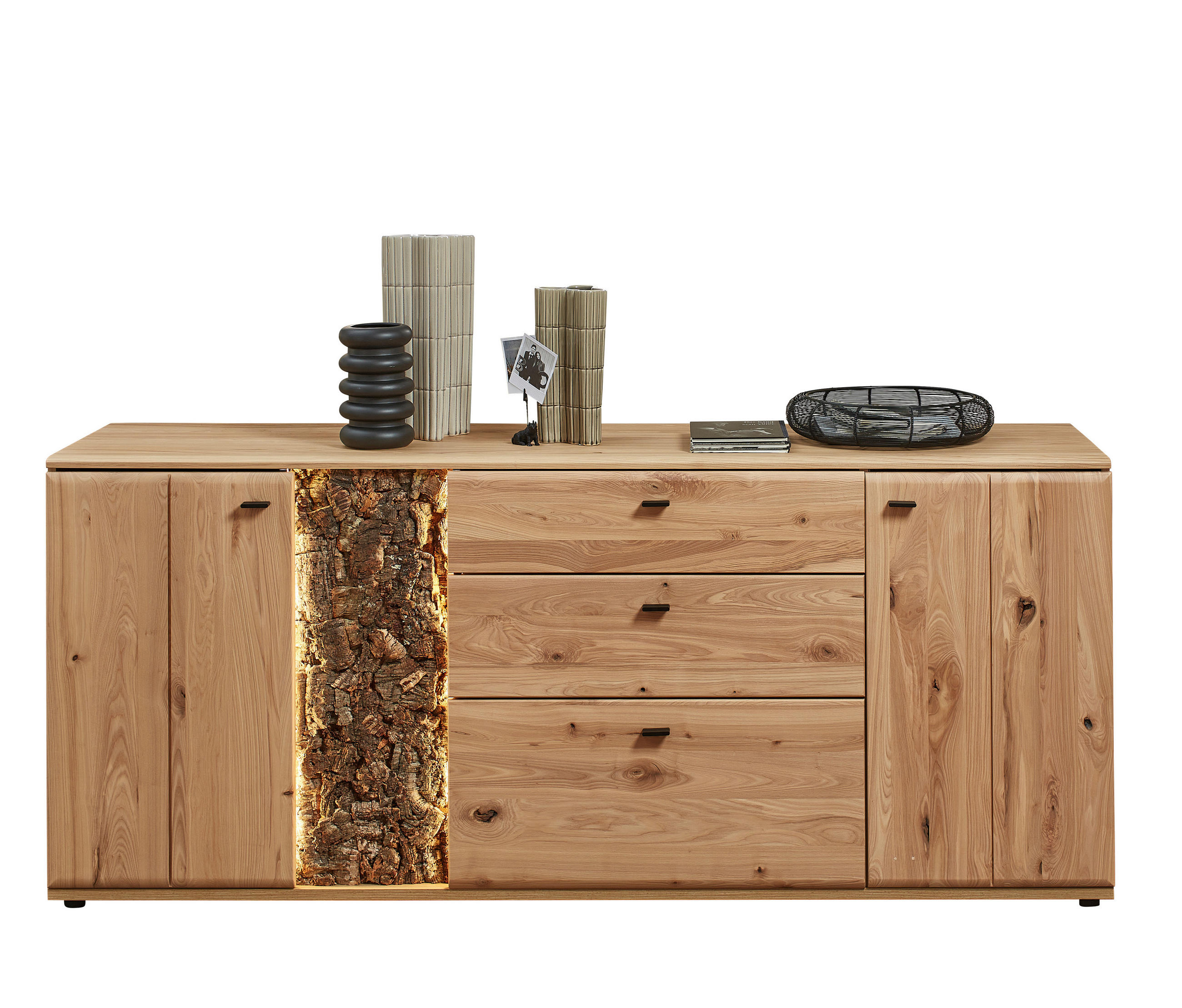 SIDEBOARD Eschefarben, Eiche Artisan  175/83/50 cm  - Anthrazit/Eschefarben, Natur, Holz/Holzwerkstoff (175/83/50cm) - Linea Natura