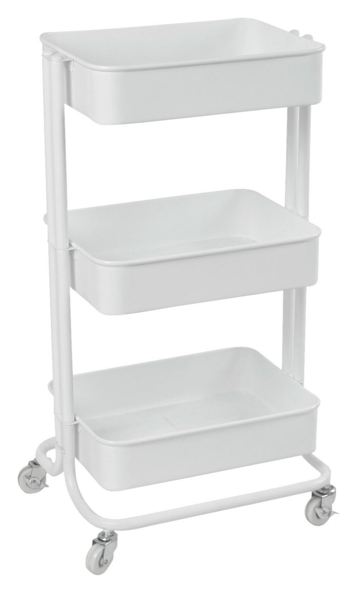 RULLVAGN in vit  - vit, Design, metall (43/78,5/35cm) - home24