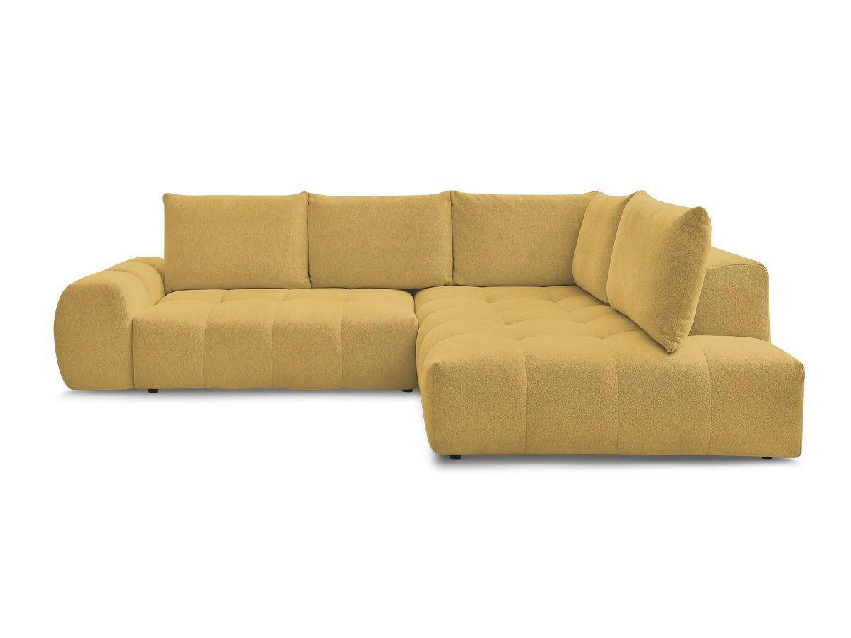 ECKSCHLAFSOFA EVEREST  mit Rücken echt, Armteil links, Armteil rechts Flachgewebe Gelb  - Gelb/Schwarz, MODERN, Kunststoff/Textil (320/212cm)