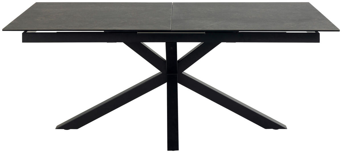 ESSTISCH Schwarz rechteckig  ausziehbar  - Schwarz, Design, Keramik/Metall (200-240/100/75,5cm) - MID.YOU