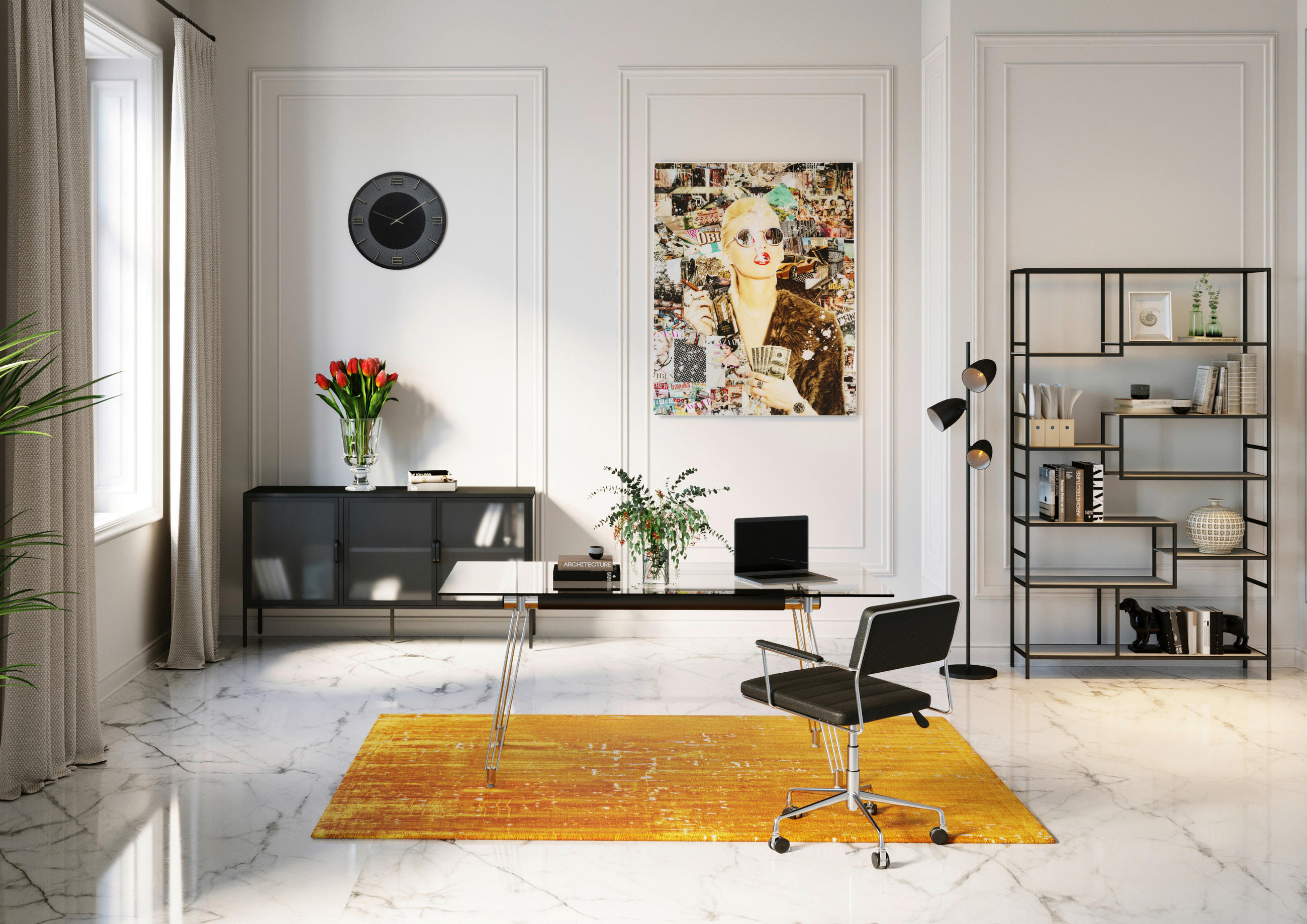 SCHREIBTISCH 160/80/71 cm  in Klar, Chromfarben  - Klar/Chromfarben, MODERN, Glas/Metall (160/80/71cm) - Kare-Design
