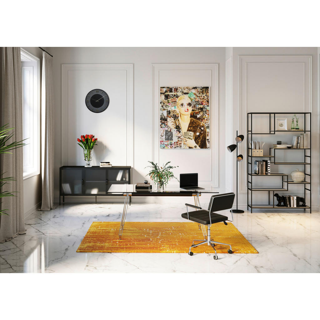 Thumbnail - Kare-Design Schreibtisch, Klar, Chrom, Metall, Glas, rechteckig, Rundrohr, Haarnadel, 80x71x160 cm, Arbeitszimmer, Schre...