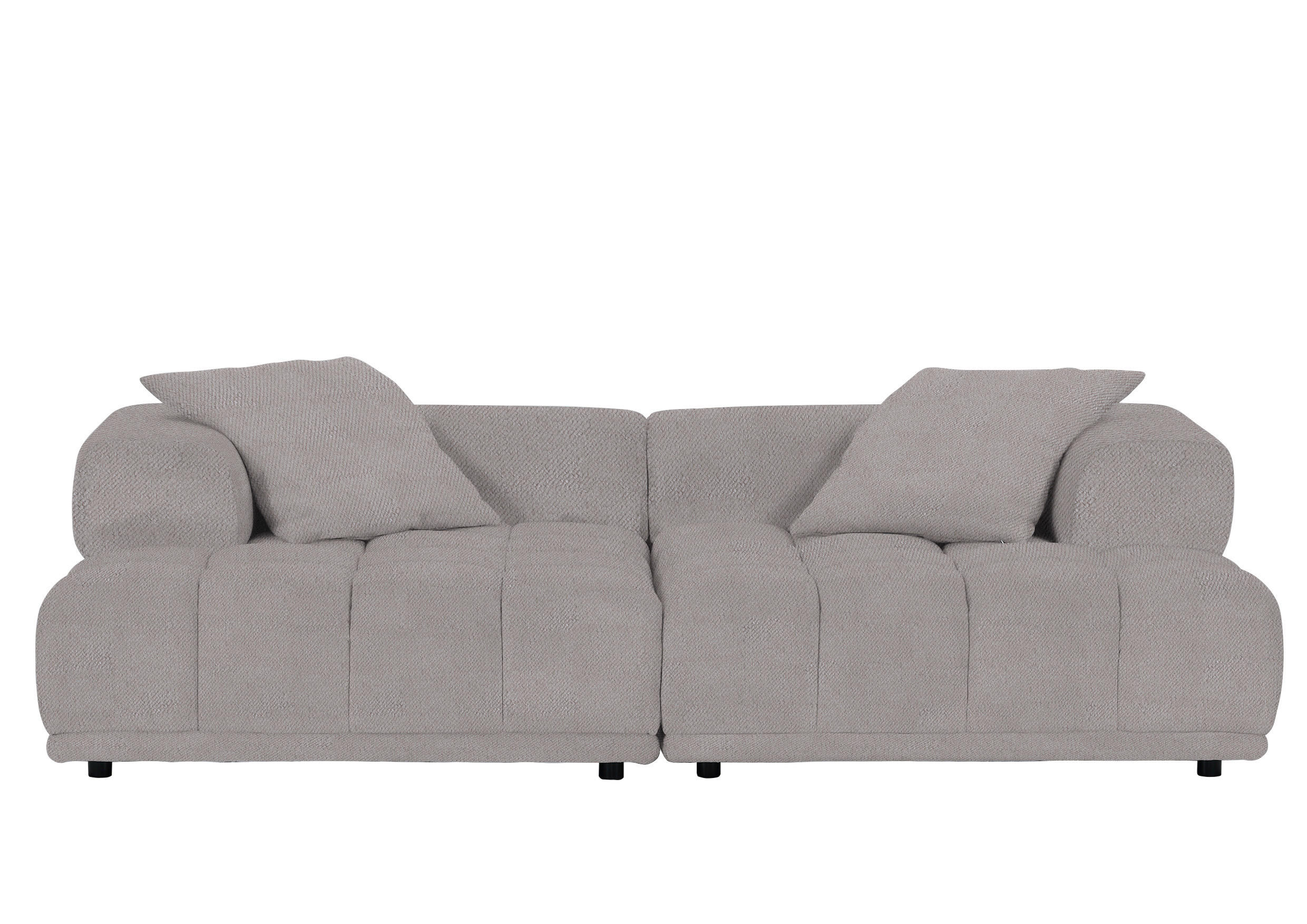 SOFAELEMENT in Plüsch Greige  - Greige/Schwarz, KONVENTIONELL, Kunststoff/Textil (125/66/155cm) - Carryhome