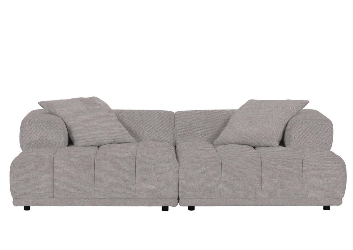 SOFAELEMENT in Plüsch Greige  - Greige/Schwarz, Konventionell, Kunststoff/Textil (125/66/155cm) - Carryhome