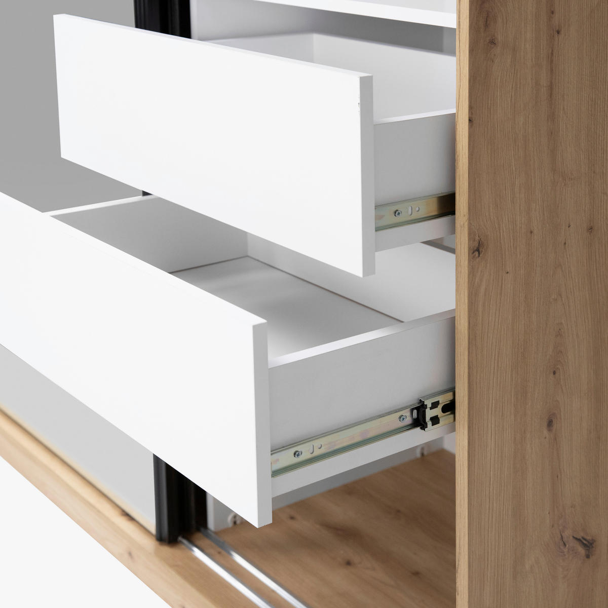 SCHIEBETÜRENSCHRANK 150/215/59,5 cm 3-türig  - Schwarz/Eiche Artisan, MODERN, Holzwerkstoff/Metall (150/215/59,5cm) - MID.YOU