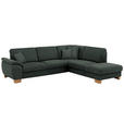 ECKSOFA in Mikrofaser Dunkelgrau  - Wildeiche/Dunkelgrau, Natur, Holz/Textil (286/236cm) - Voleo