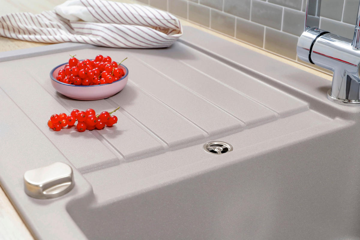 SPÜLE AUSTIN86X50G  - Grau, Design, Stein (86/21/50cm) - Respekta