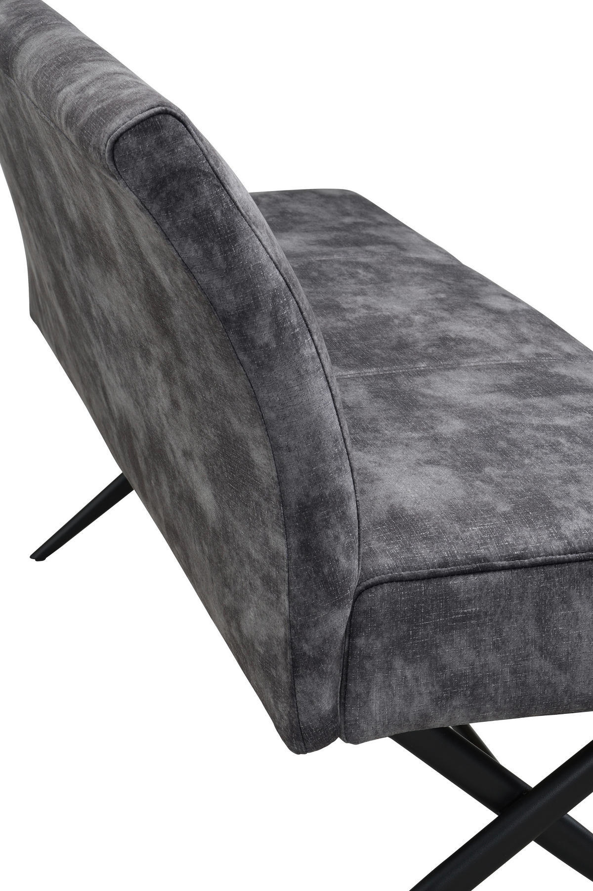 SITZBANK 140/88/67 cm Samt, Mikrofaser Anthrazit  - Anthrazit/Schwarz, MODERN, Textil/Metall (140/88/67cm) - MID.YOU