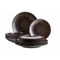 TAFELSERVICE 12-teilig  - Dunkelbraun, Basics, Keramik - Mäser
