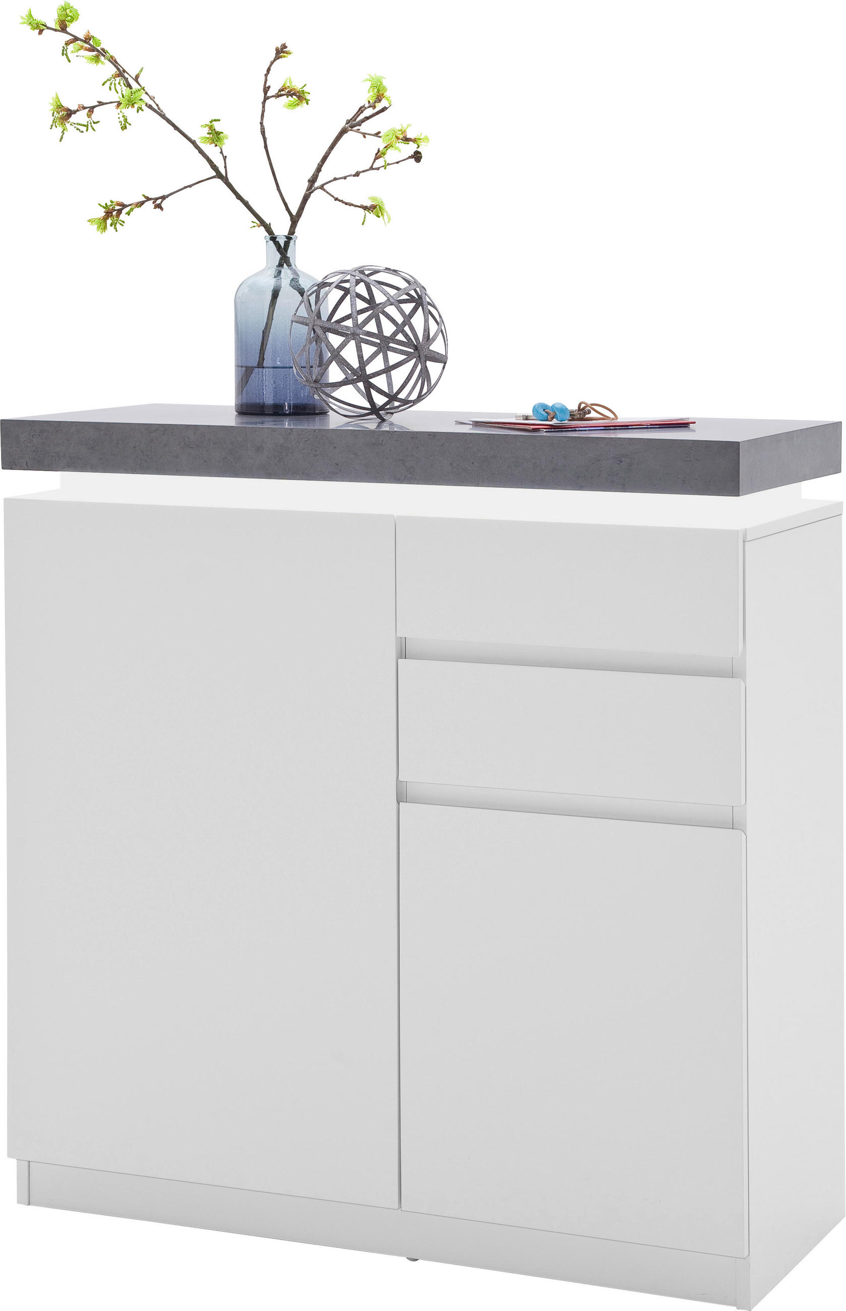 SCHUHSCHRANK  in 91/97/38 cm  - Weiss/Grau, Design, Holzwerkstoff (91/97/38cm) - Novel