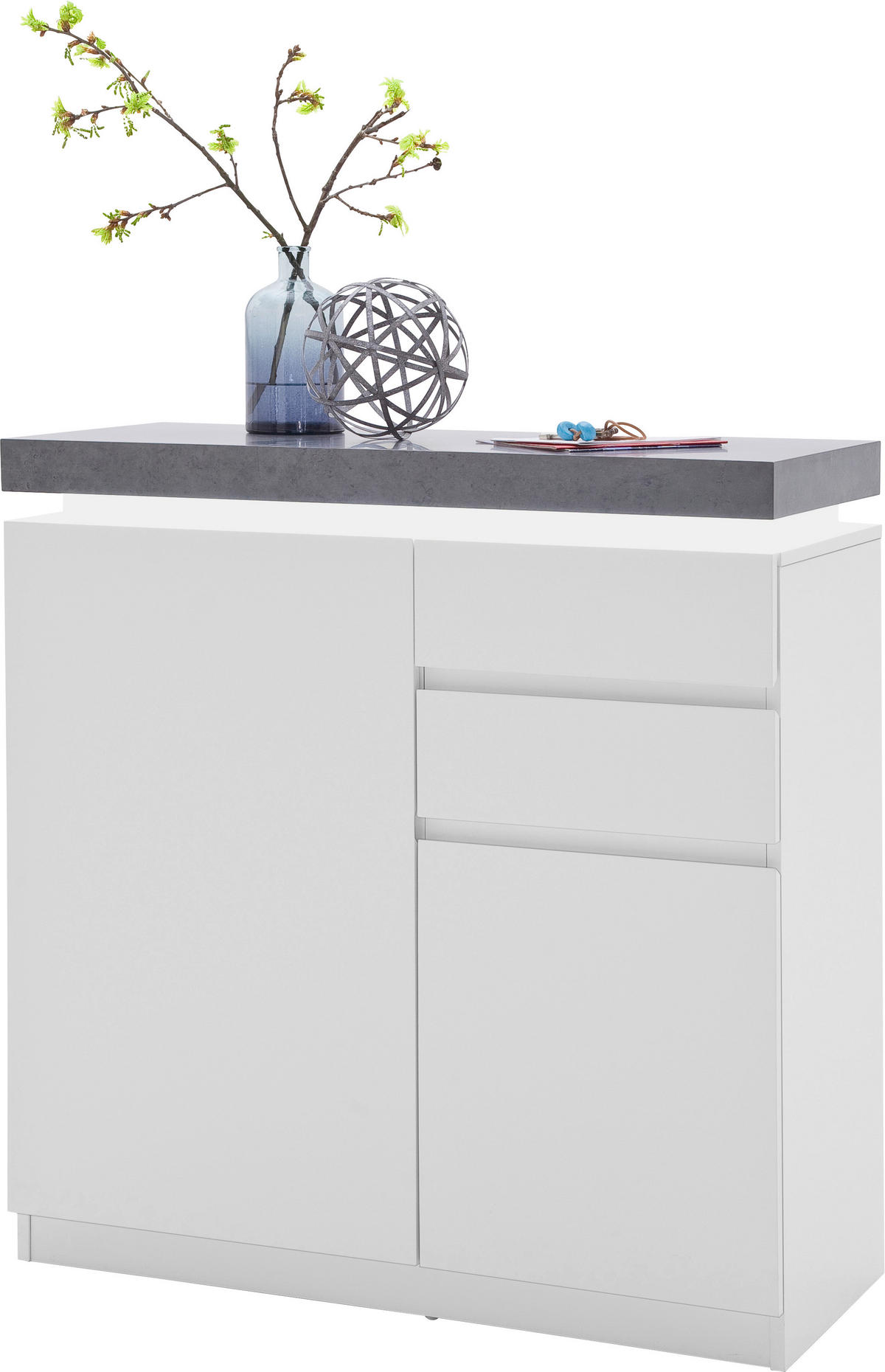 SCHUHSCHRANK 91/97/38 cm  - Weiss/Grau, Design, Holzwerkstoff (91/97/38cm) - Novel