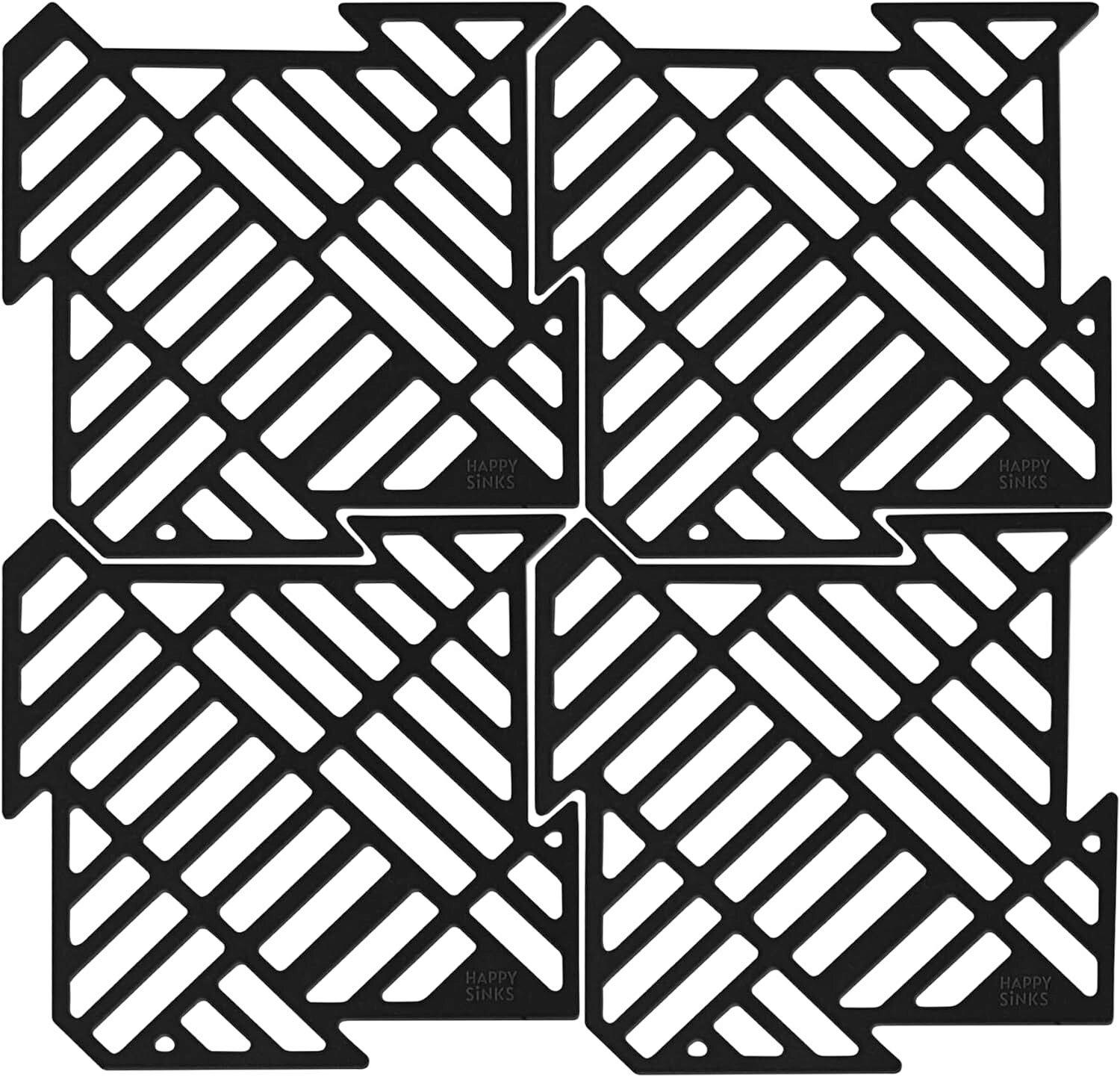 Happy Sinks Spülbeckeneinlage Schwarz 16x16 cm