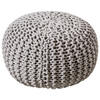 POUF Textilgeflecht Uni Grau 55/55/35 cm  - Silberfarben/Grau, Trend, Textil (55/55/35cm) - Linea Natura