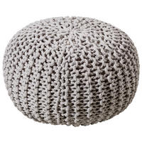 POUF Textilgeflecht Uni Grau 55/55/35 cm  - Silberfarben/Grau, Trend, Textil (55/55/35cm) - Linea Natura